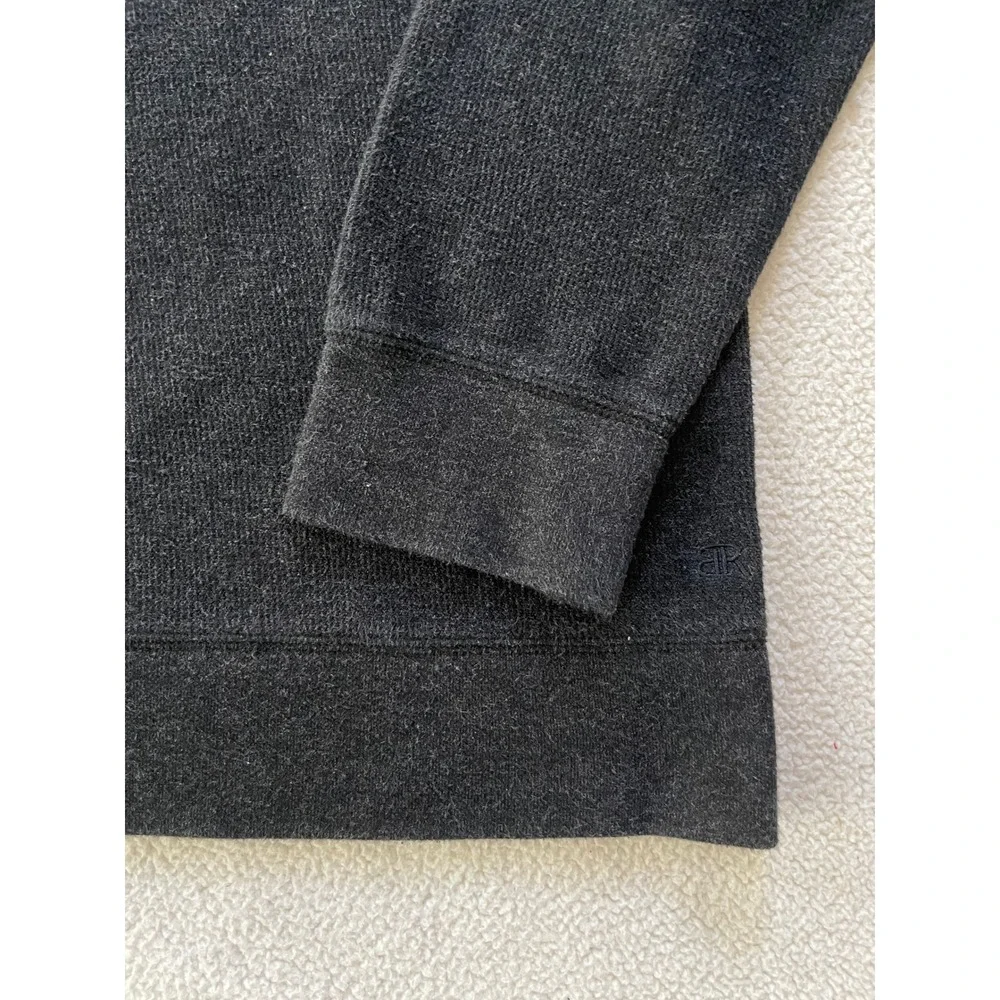 Banana Republic Mens Large Sweater Charcoal Gray Raglan Crewneck Cotton Blend